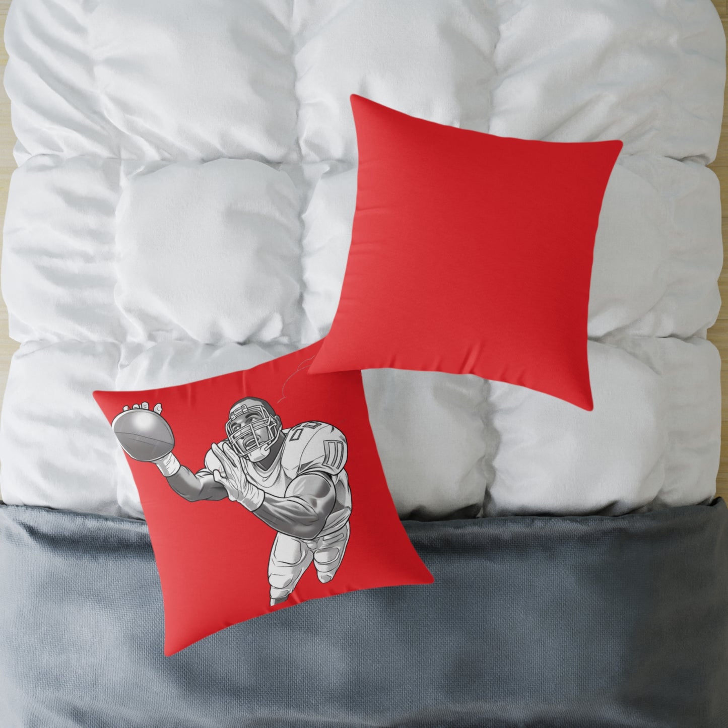 American Football Square Poly Canvas Pillow