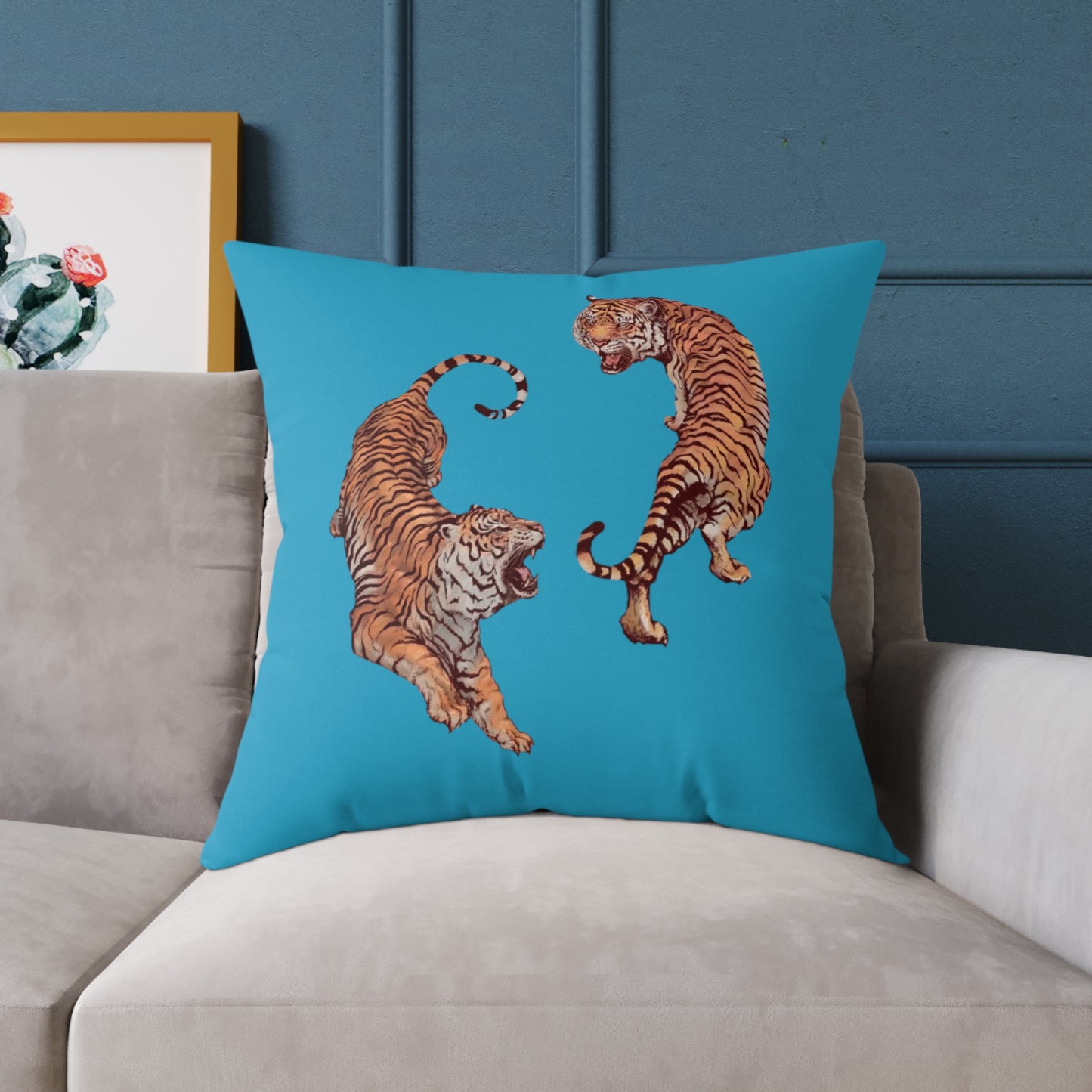 Tiger Poly Canvas Pillow