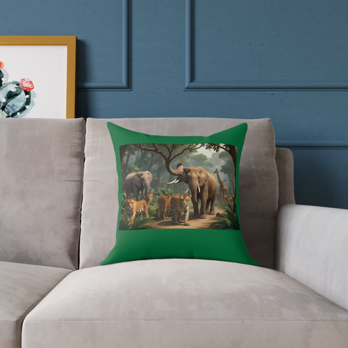 Safari Square Poly Canvas Pillow