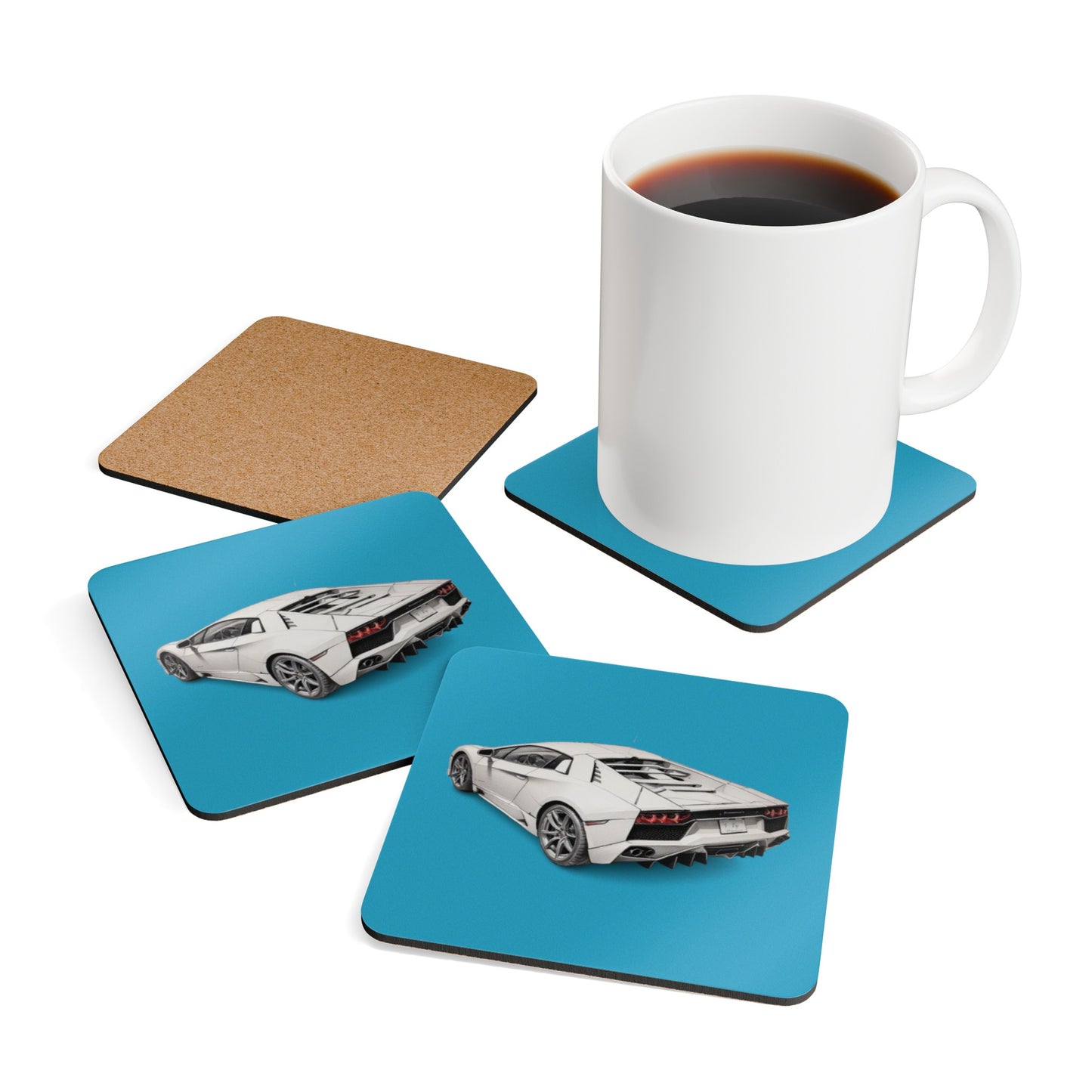 Lamborghini Corkwood Coaster Set