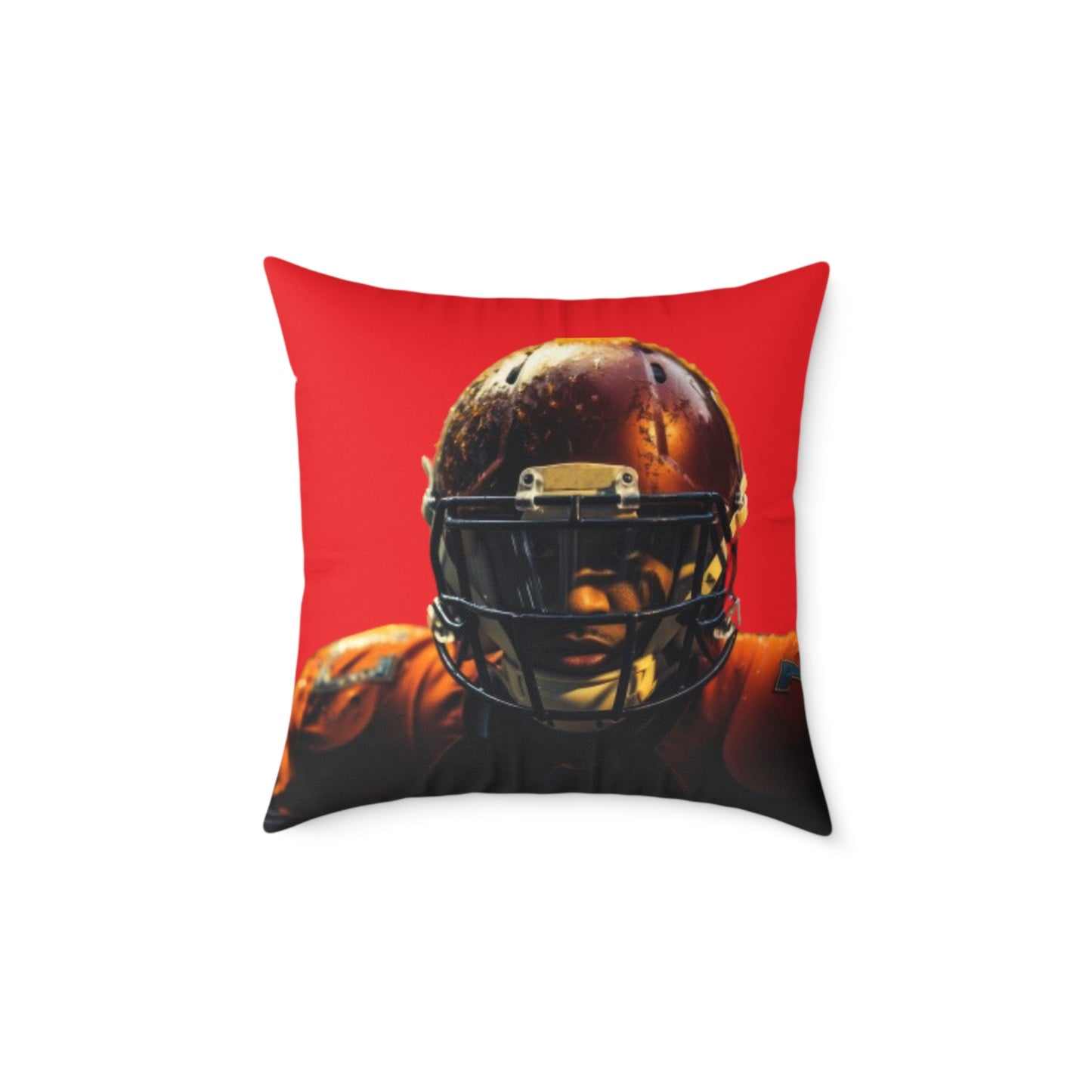 American Football Square Poly Canvas Pillow