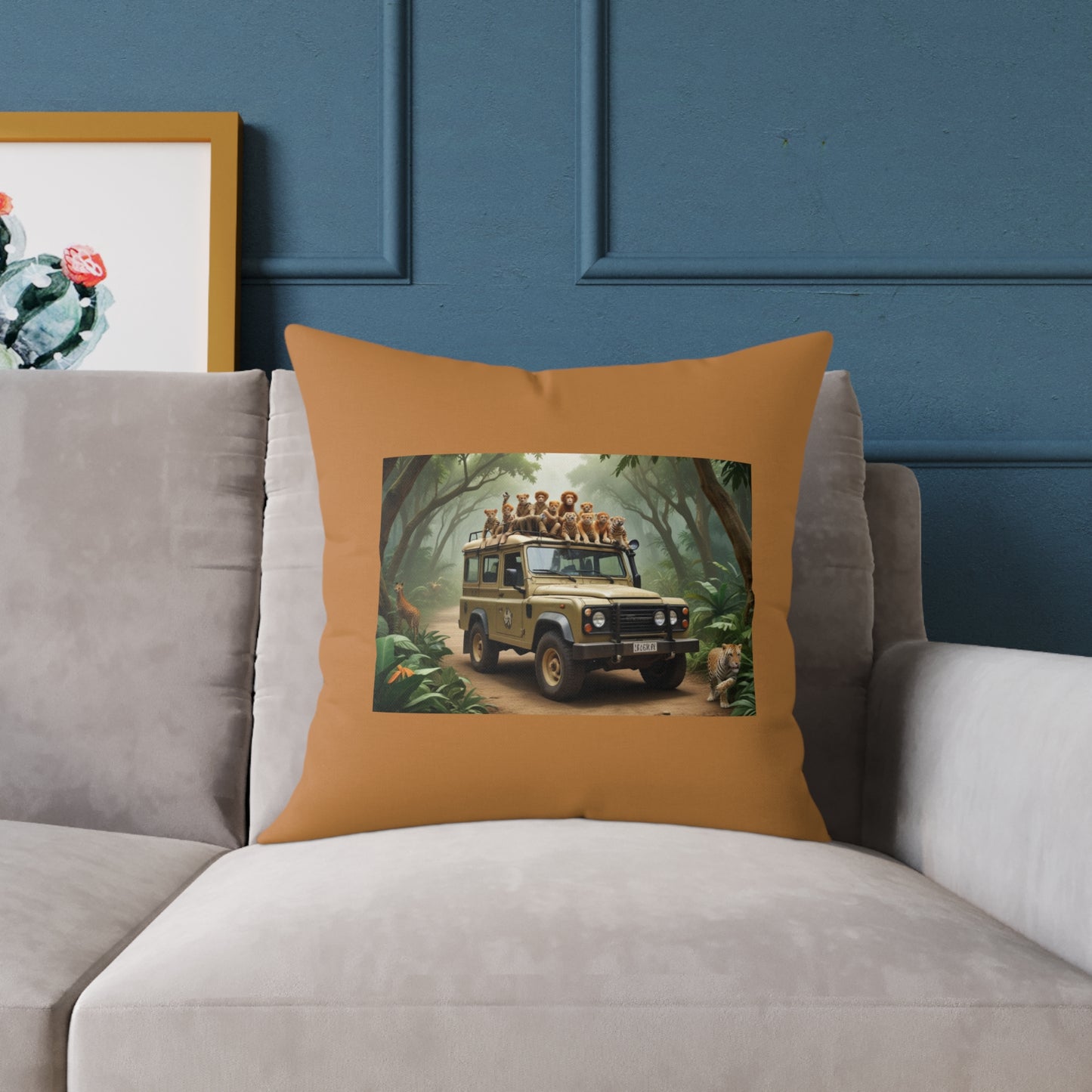 Safari Square Poly Canvas Pillow
