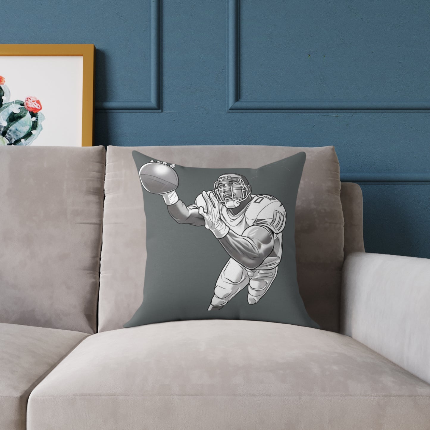 American Football Square Poly Canvas Pillow