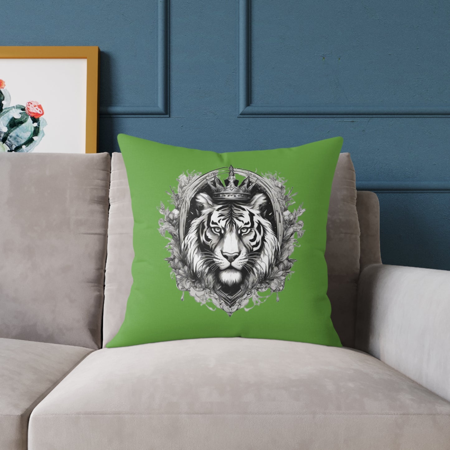 Tiger Square Poly Canvas Pillow