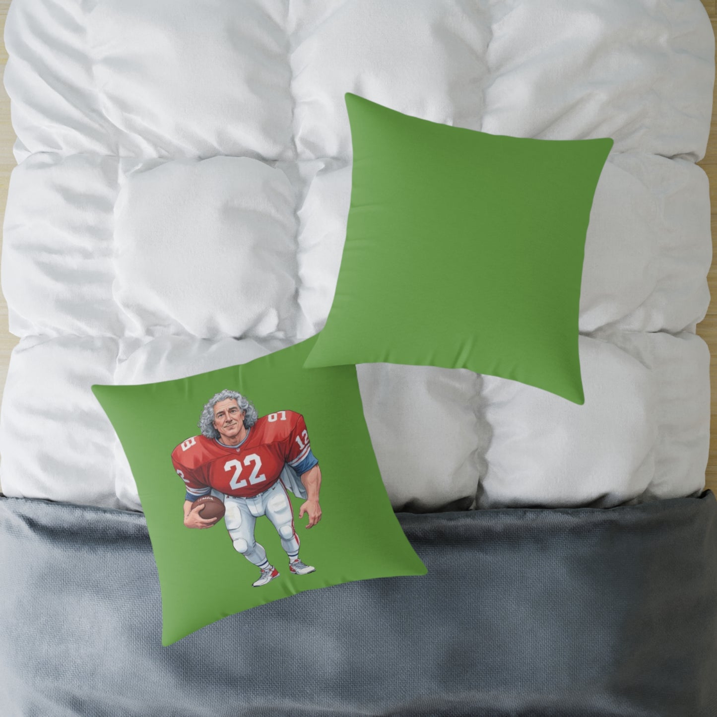 American Football Square Poly Canvas Pillow