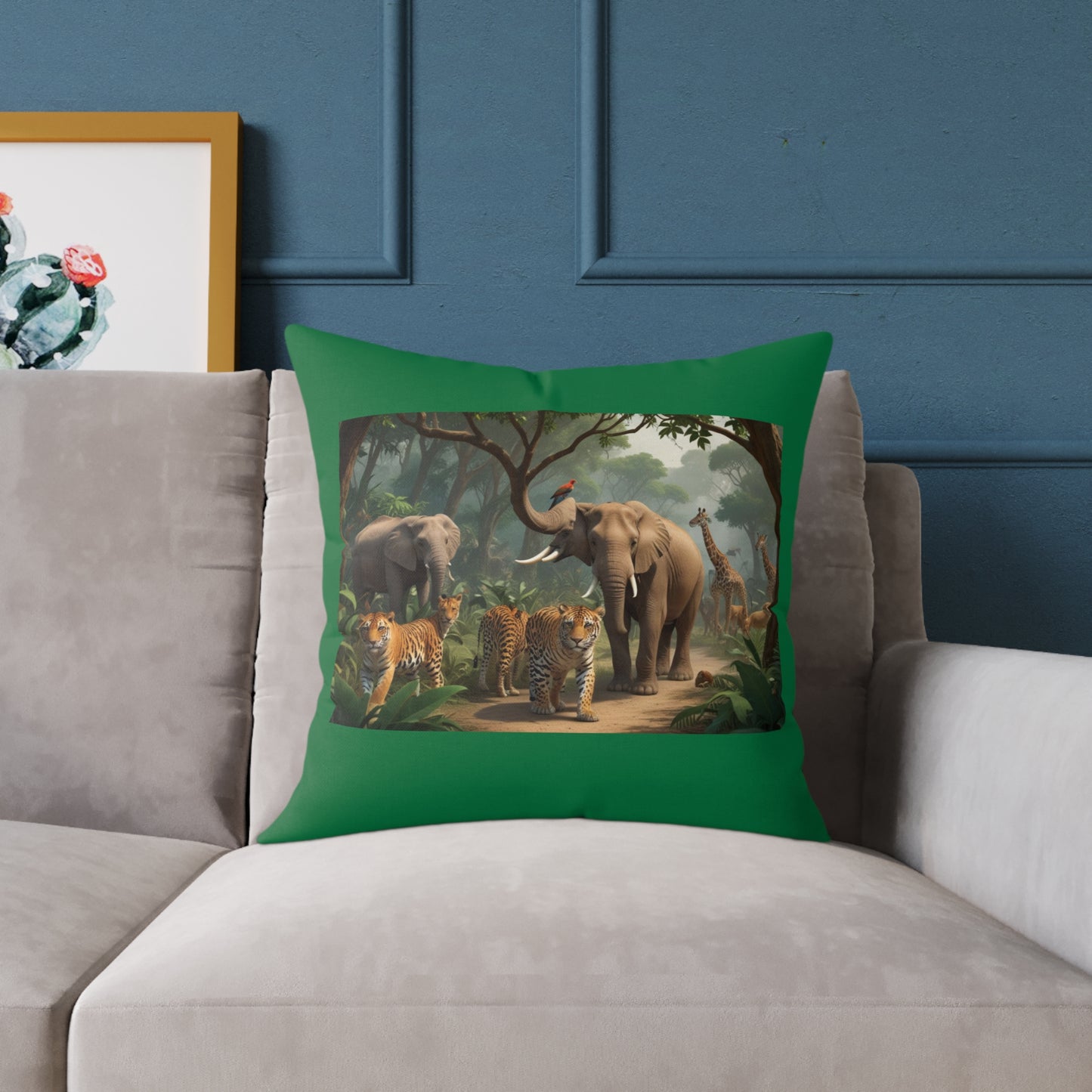 Safari Square Poly Canvas Pillow
