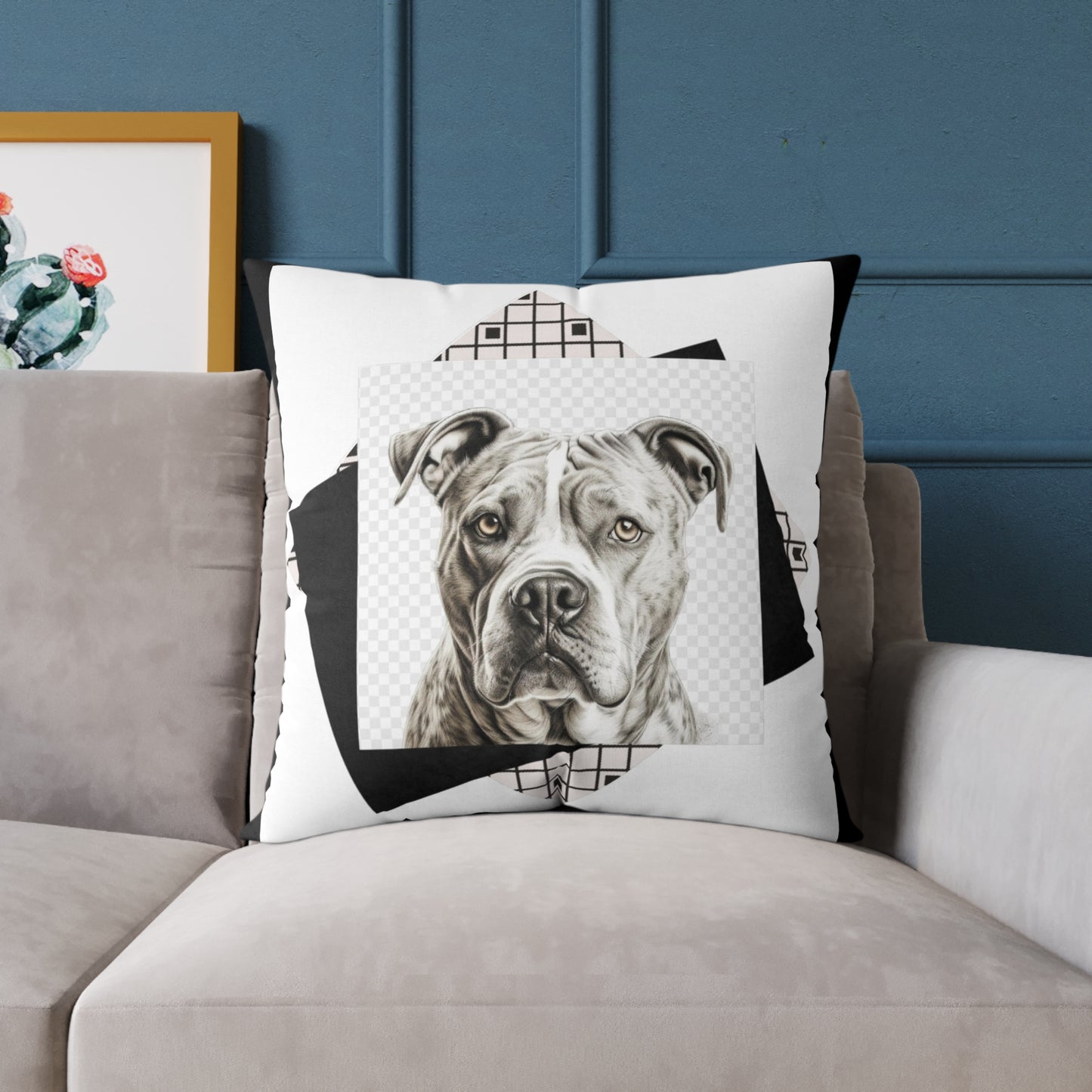 American Pitbull Square Poly Canvas Pillow