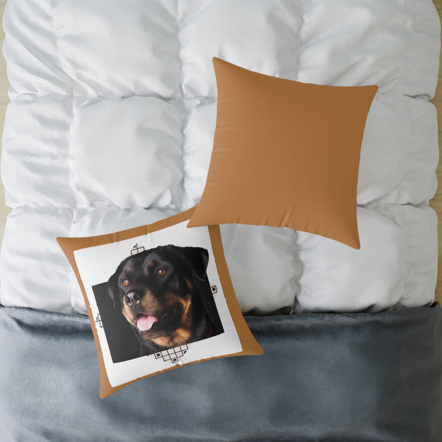 Rottweiller Square Poly Canvas Pillow