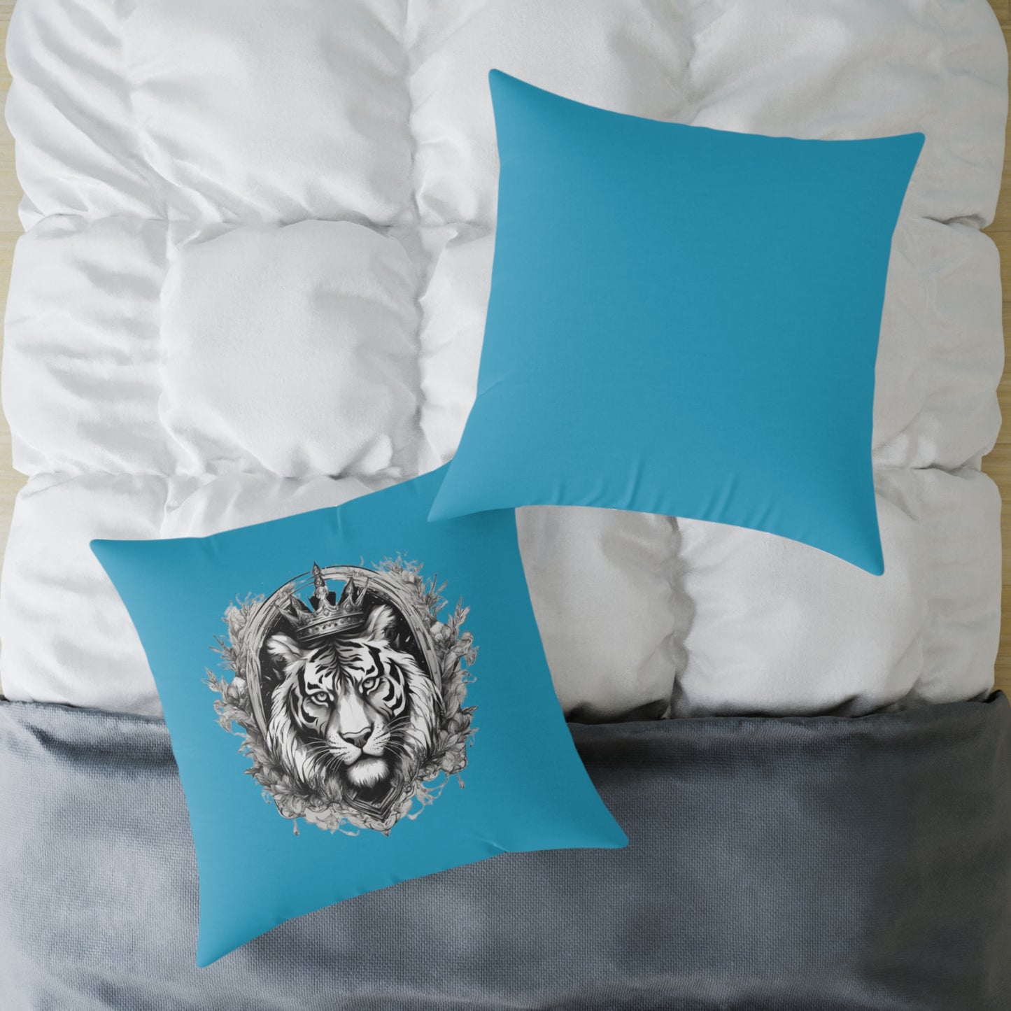 Tiger Square Poly Canvas Pillow