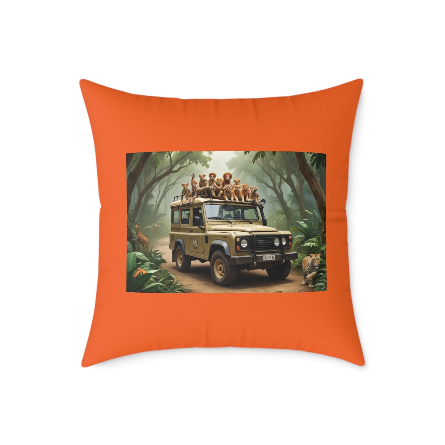 Safari Square Poly Canvas Pillow
