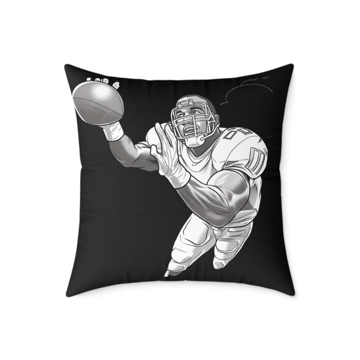 American Football Square Poly Canvas Pillow