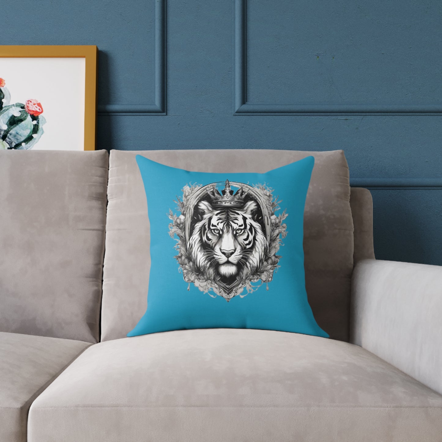 Tiger Square Poly Canvas Pillow