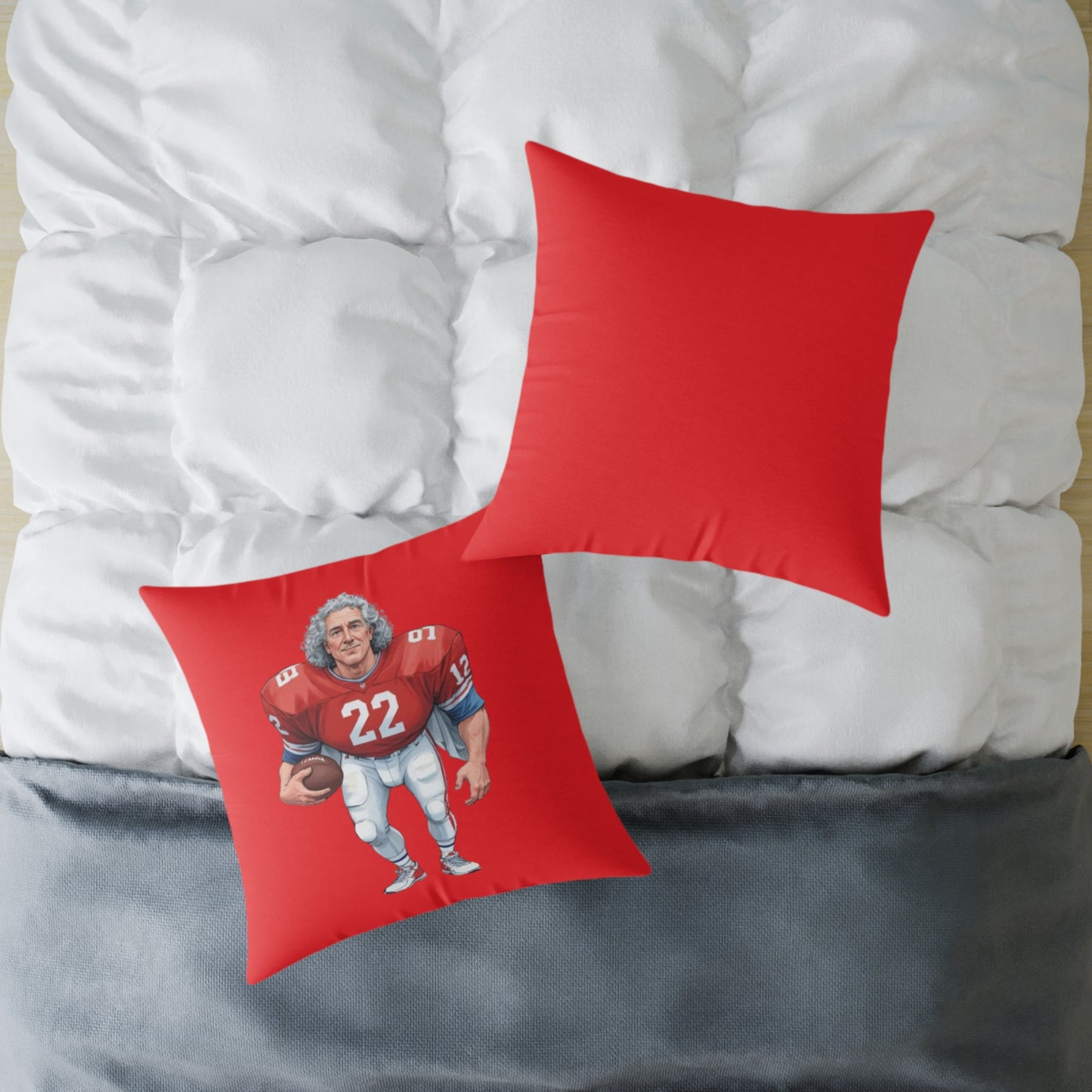 American Football Square Poly Canvas Pillow
