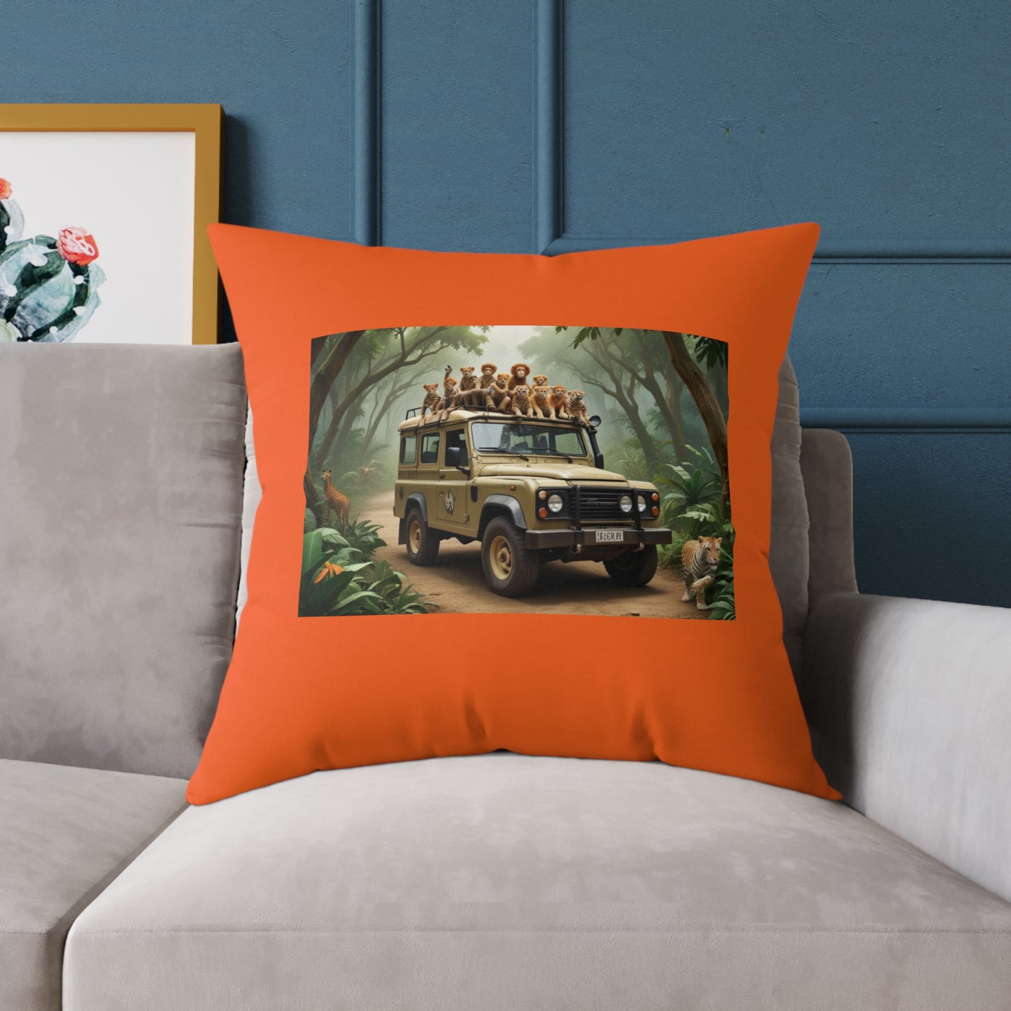 Safari Square Poly Canvas Pillow