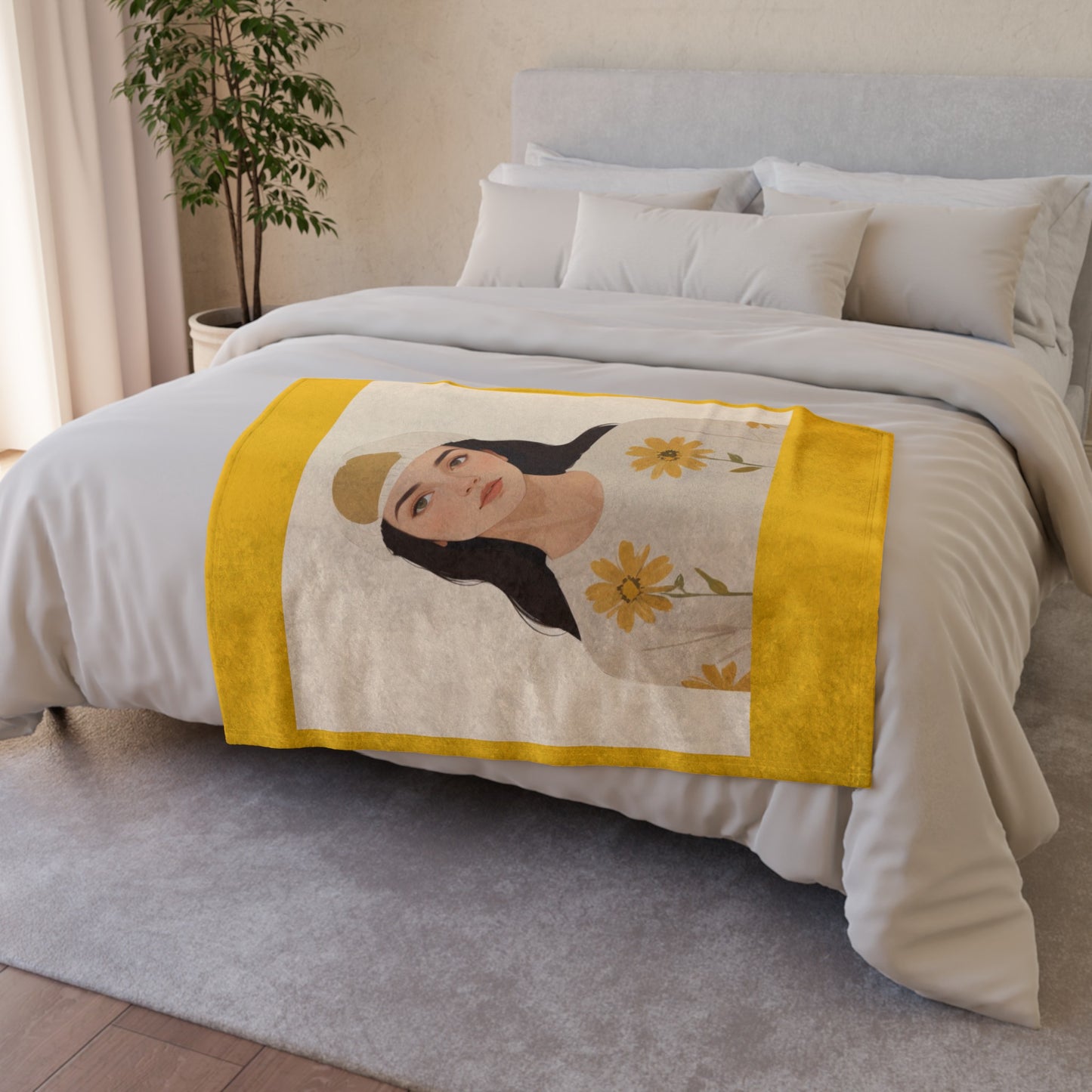 Yellow Soft Polyester Blanket