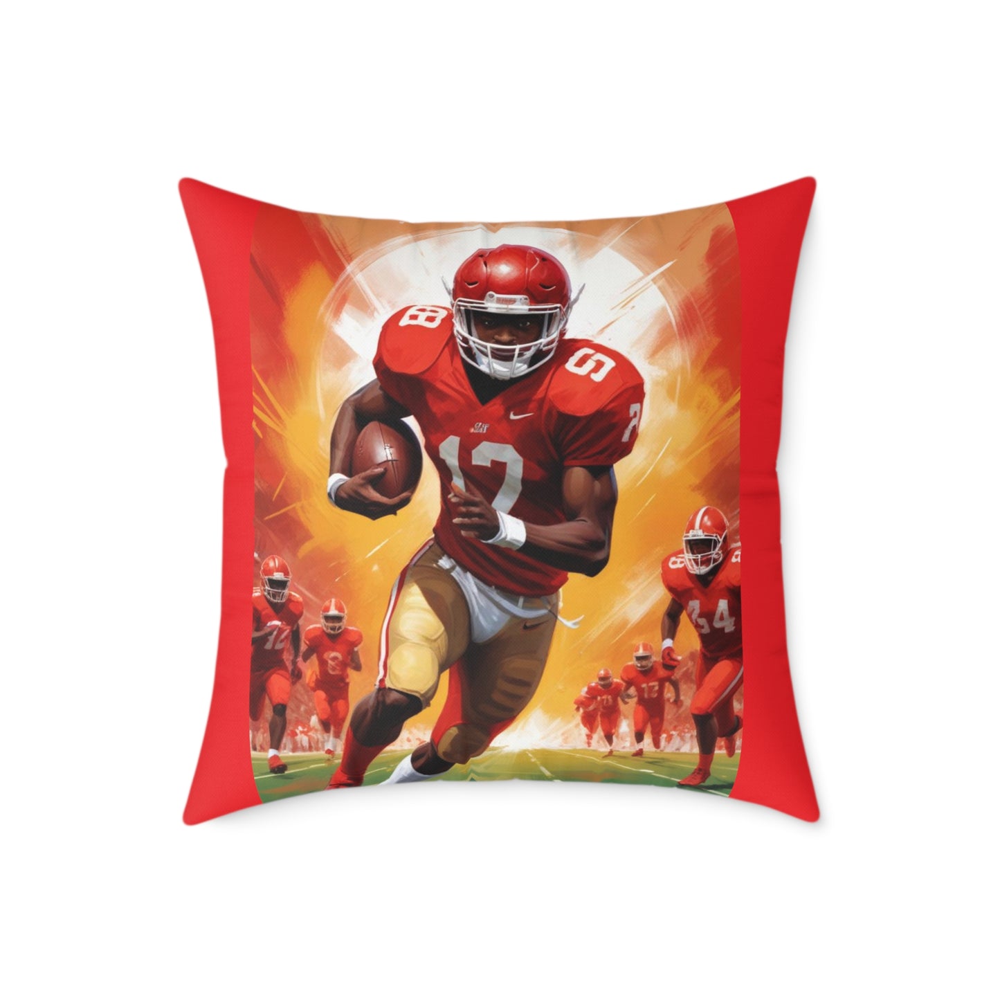 American Football Square Poly Canvas Pillow