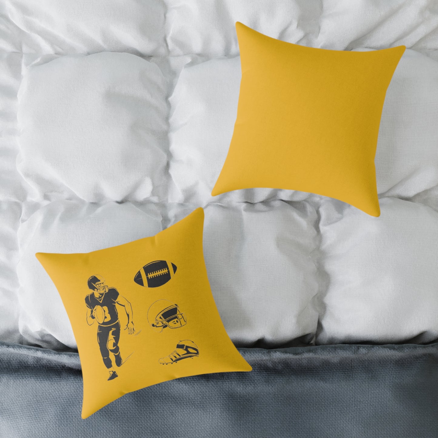 American Football Square Poly Canvas Pillow