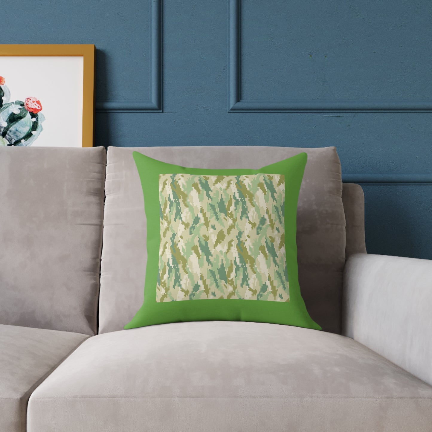 Army Square Poly Canvas Pillow