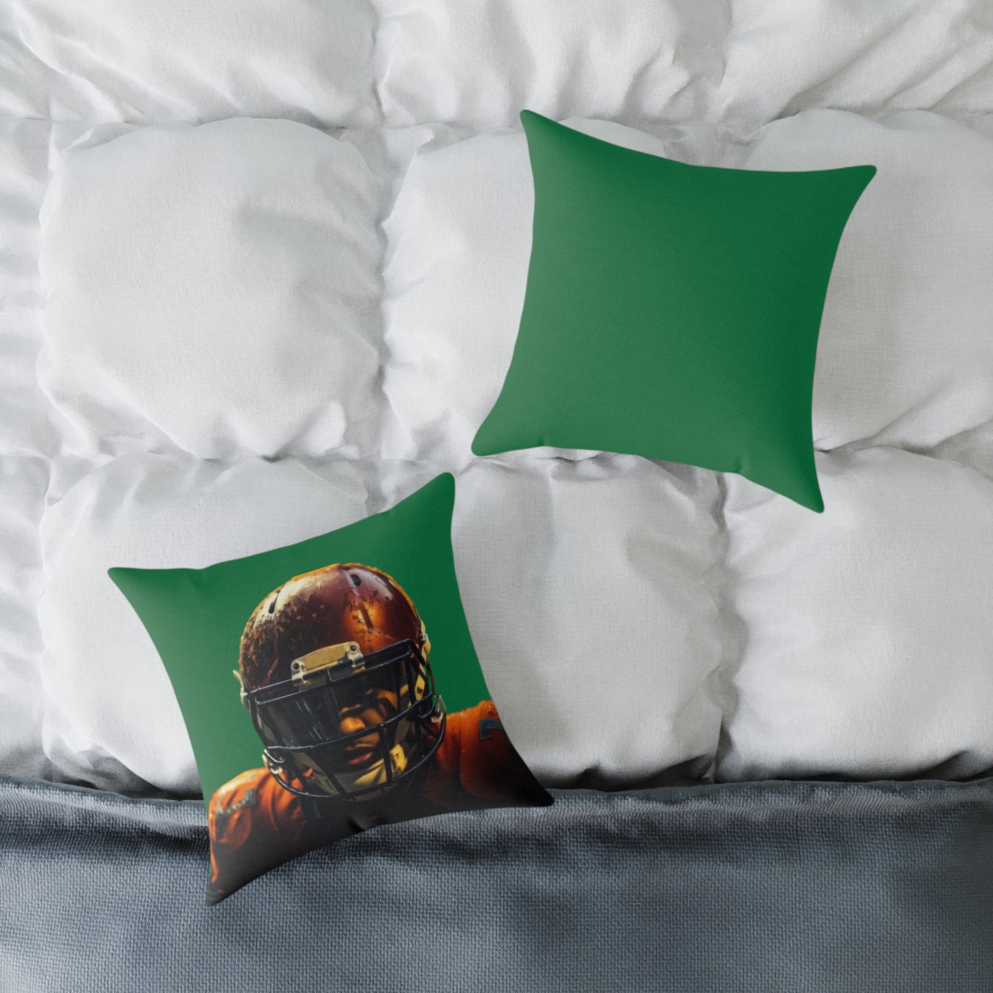 American Football Square Poly Canvas Pillow