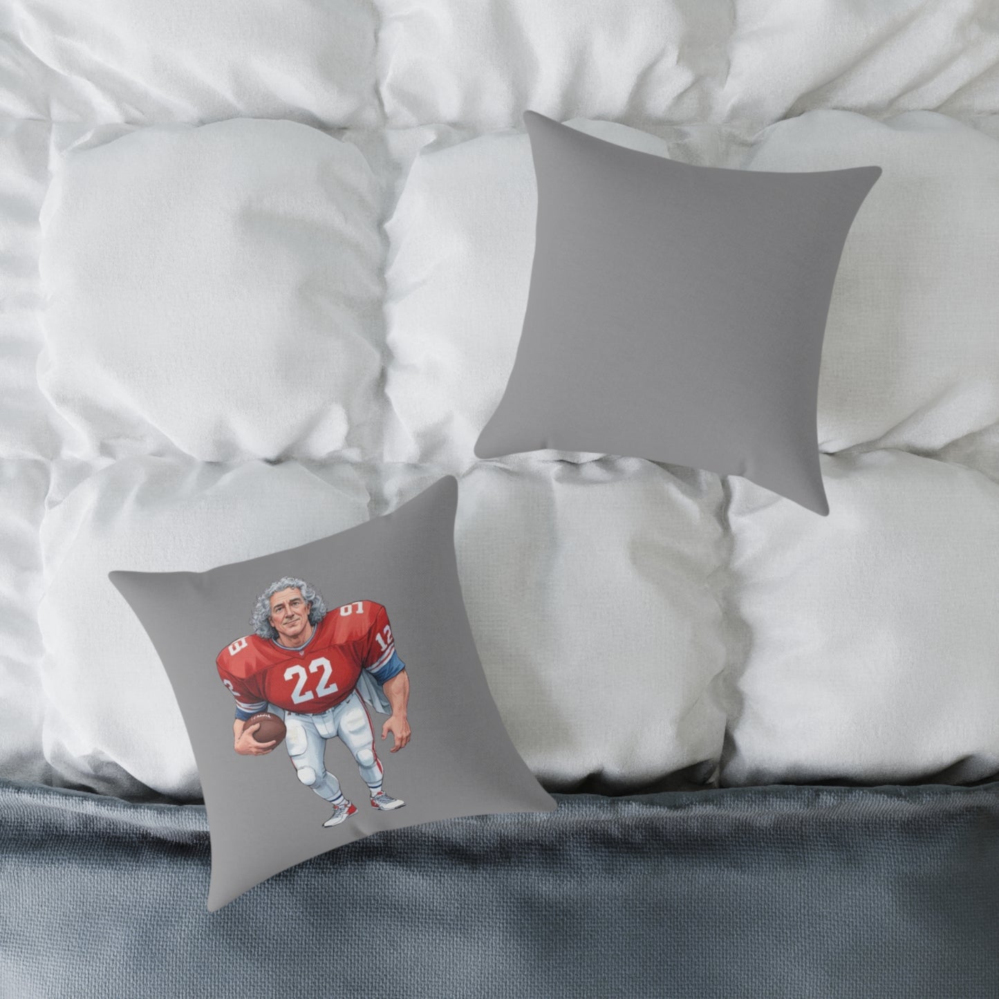 American Football Square Poly Canvas Pillow