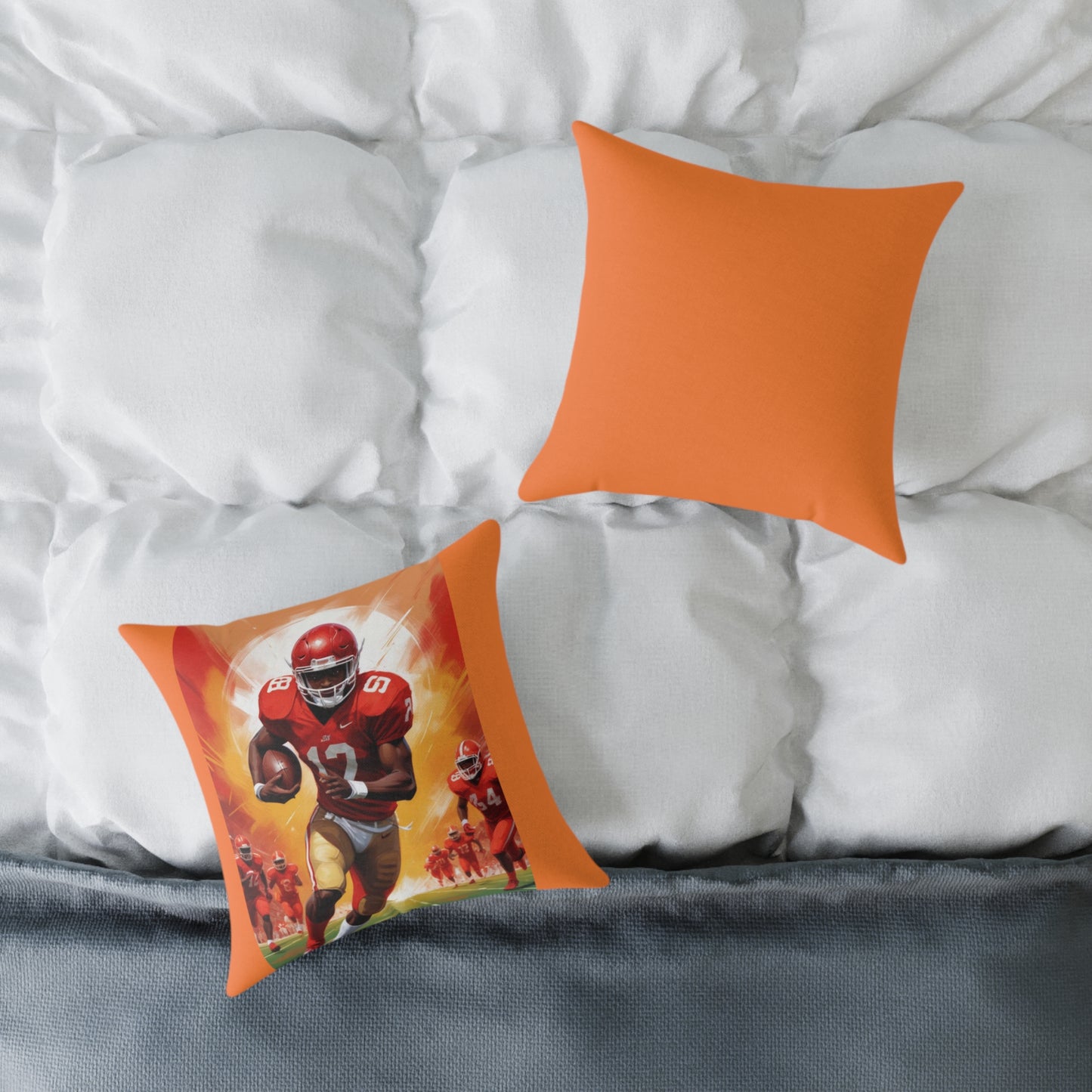 American Football Square Poly Canvas Pillow