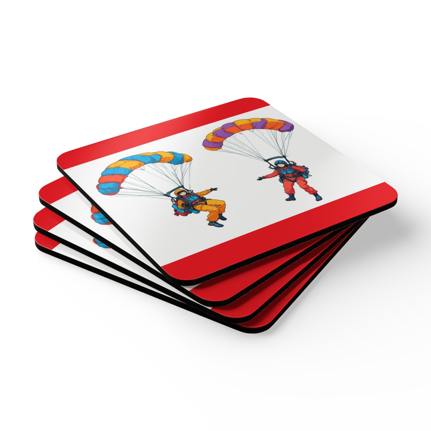 Copy of Parachuting .Corkwood Coaster Set