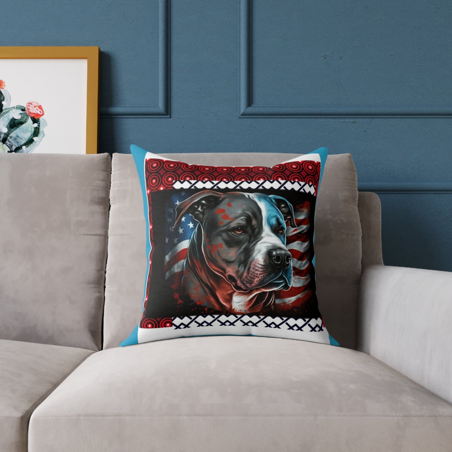 American terrier Square Poly Canvas Pillow