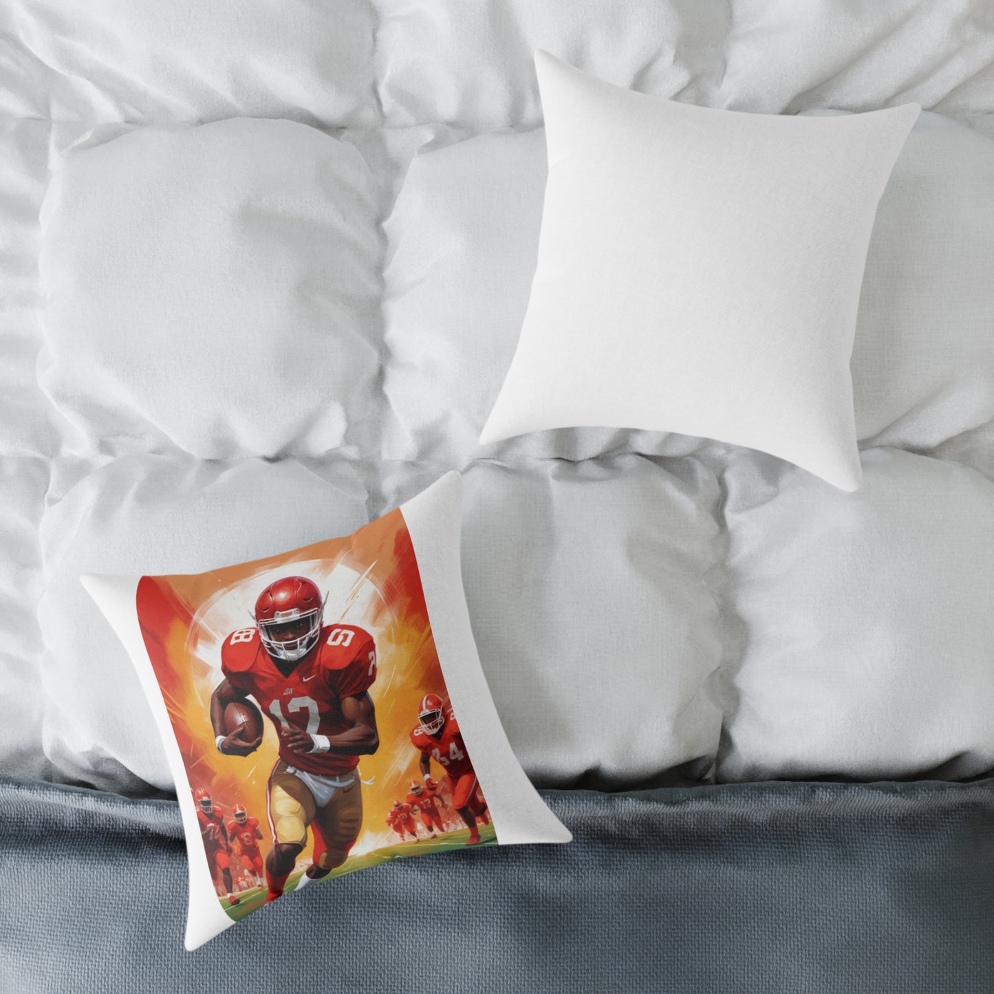 American Football Square Poly Canvas Pillow