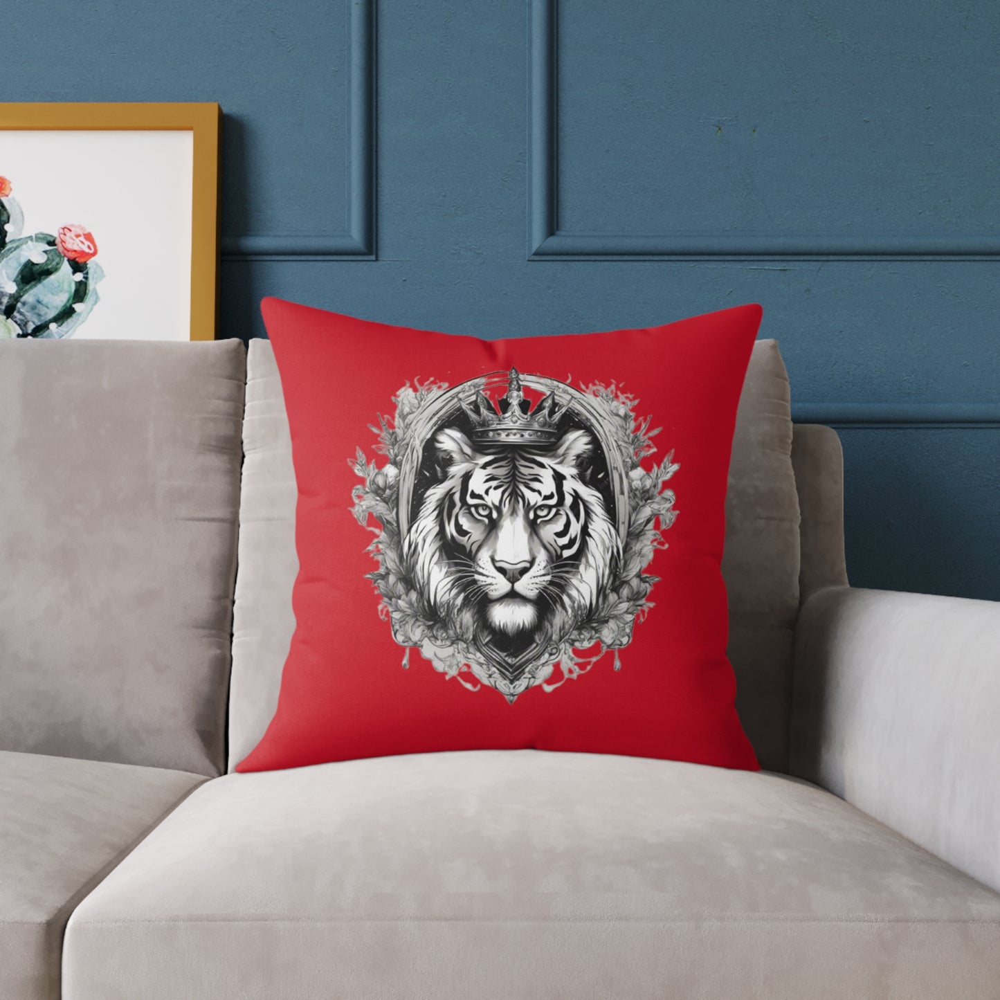 Tiger Square Poly Canvas Pillow