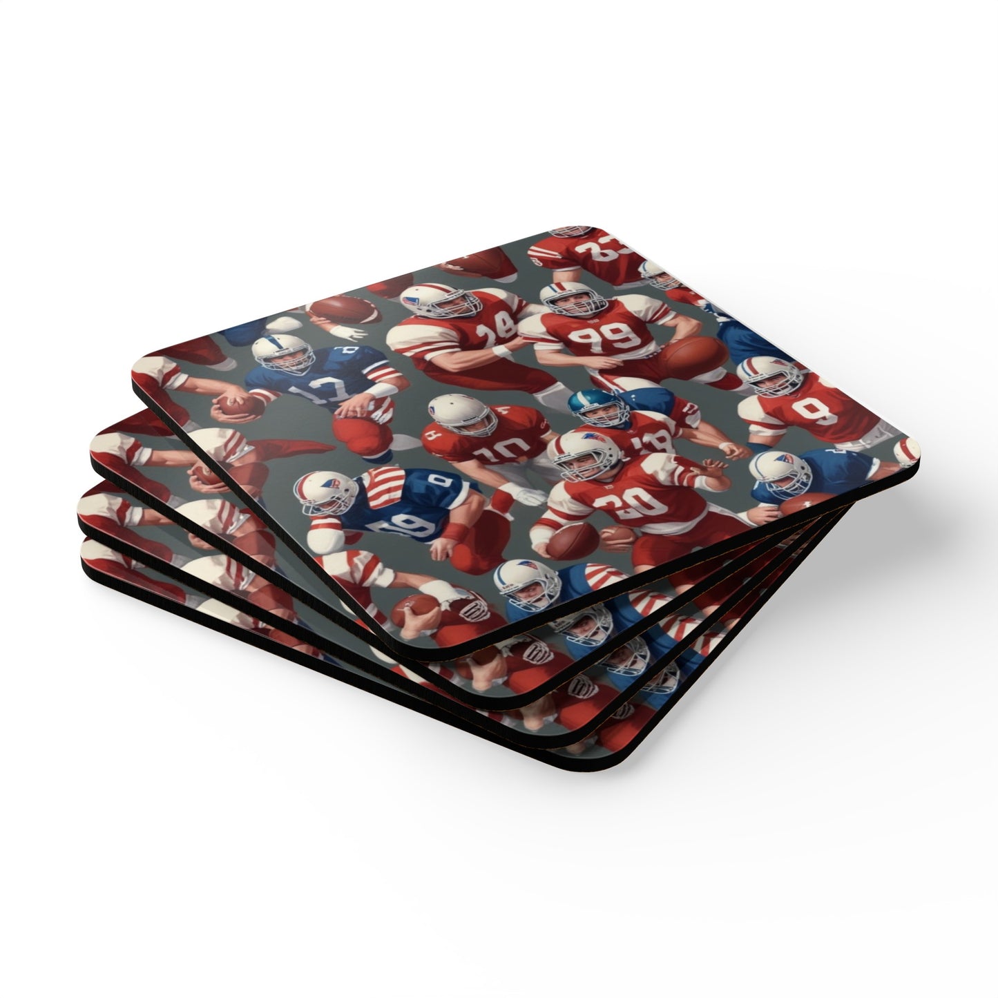 American Football Corkwood Coaster Set