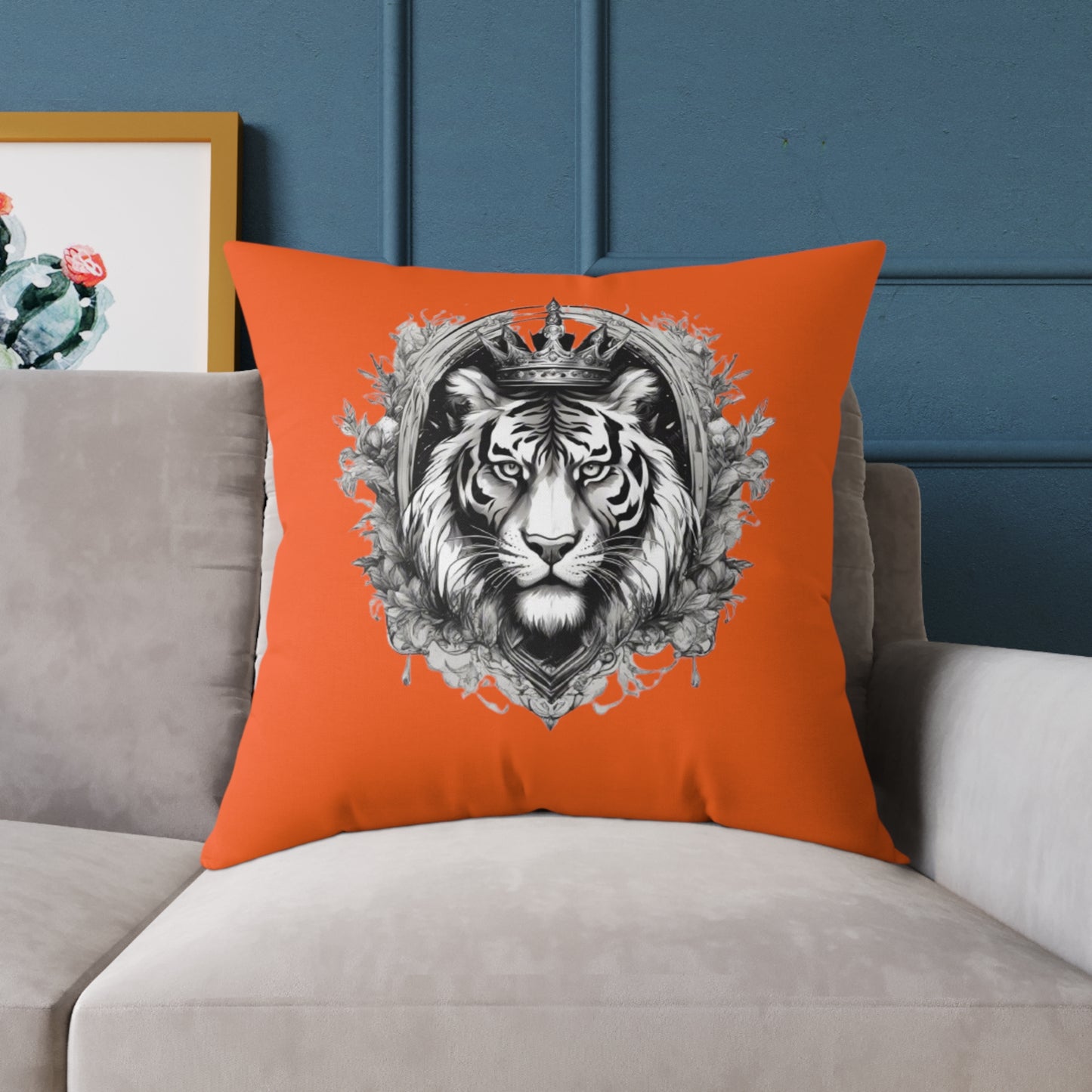 Tiger Square Poly Canvas Pillow