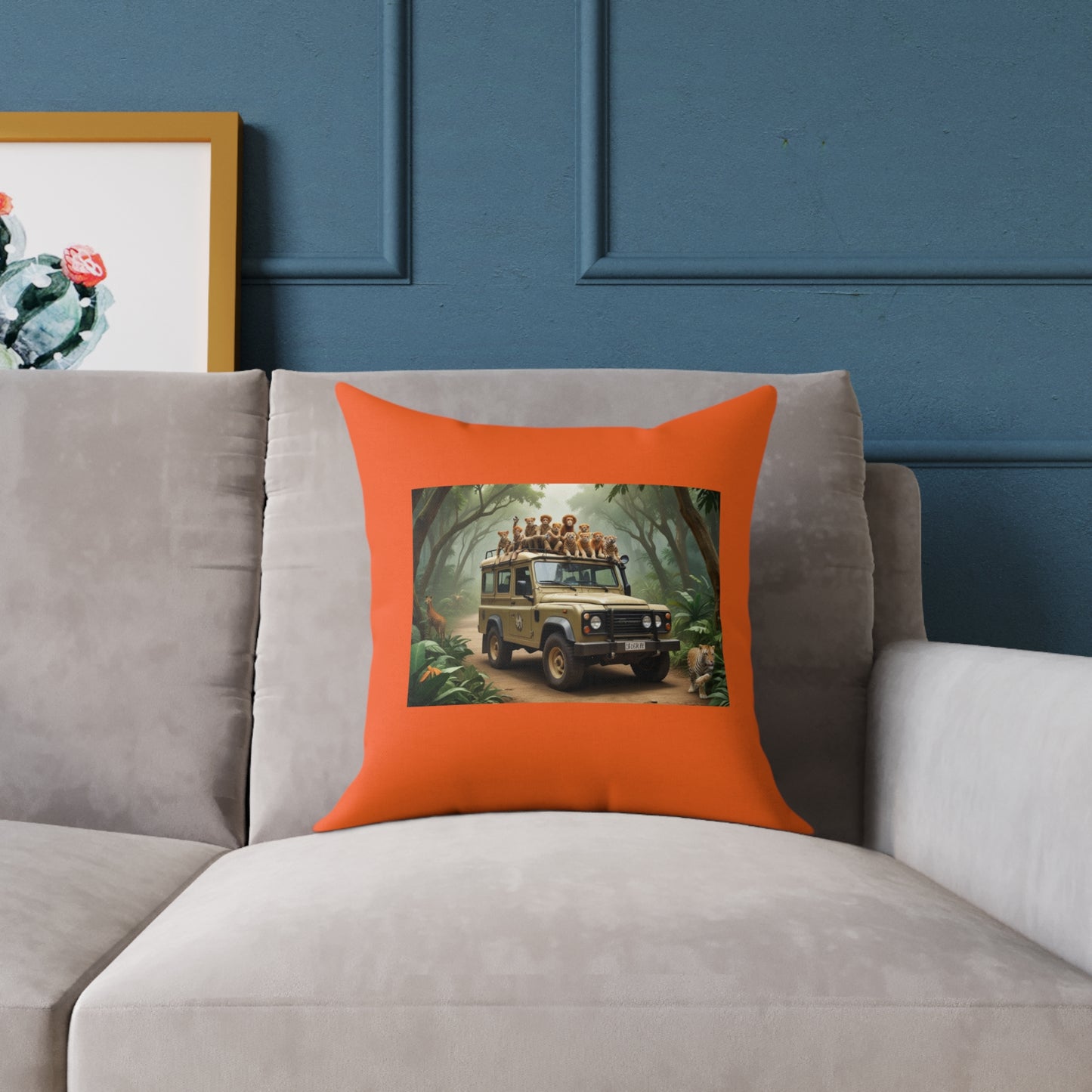 Safari Square Poly Canvas Pillow
