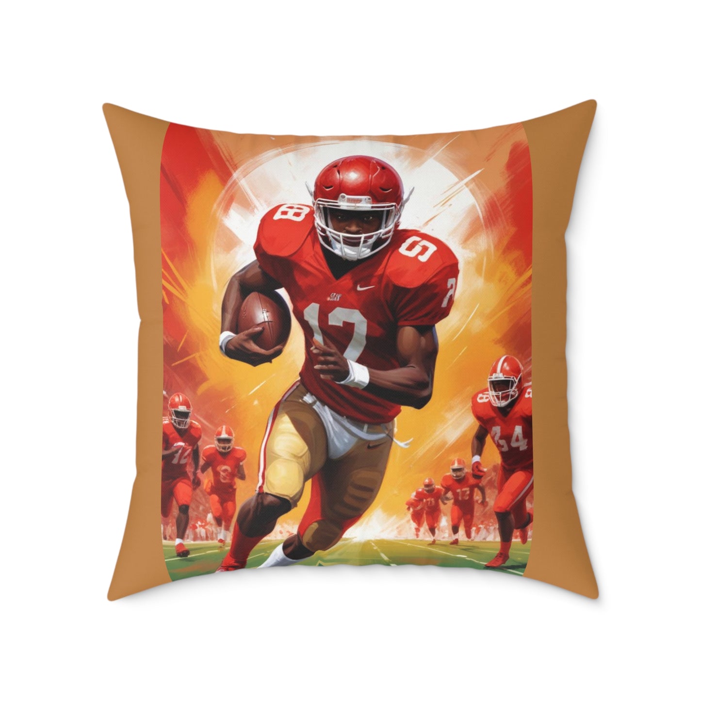 American Football Square Poly Canvas Pillow