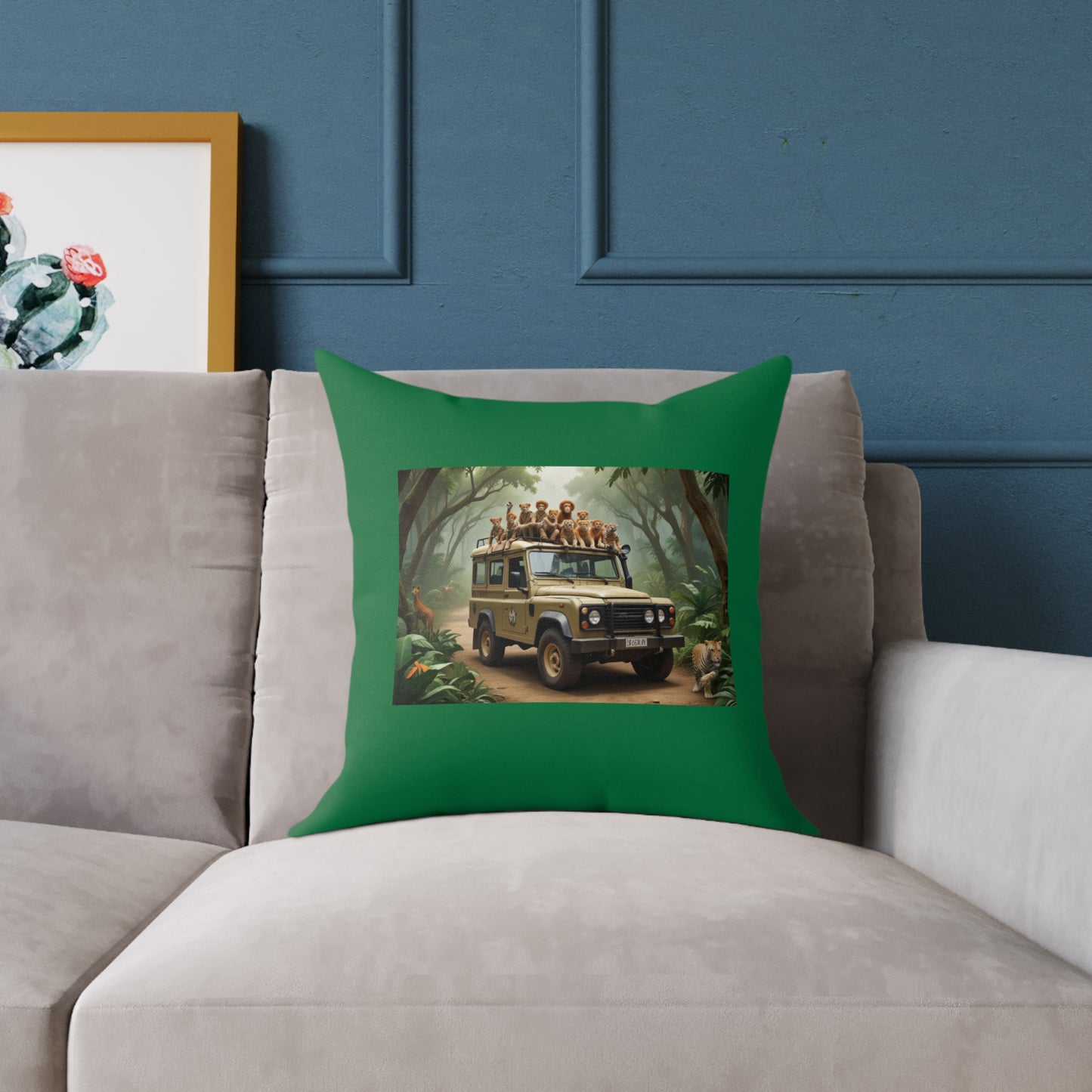 Safari Square Poly Canvas Pillow
