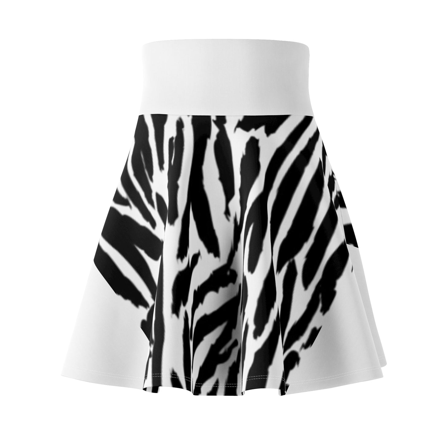 Zebra Print Women's Skater Skirt - Boho Chic Style for Spring & Summer