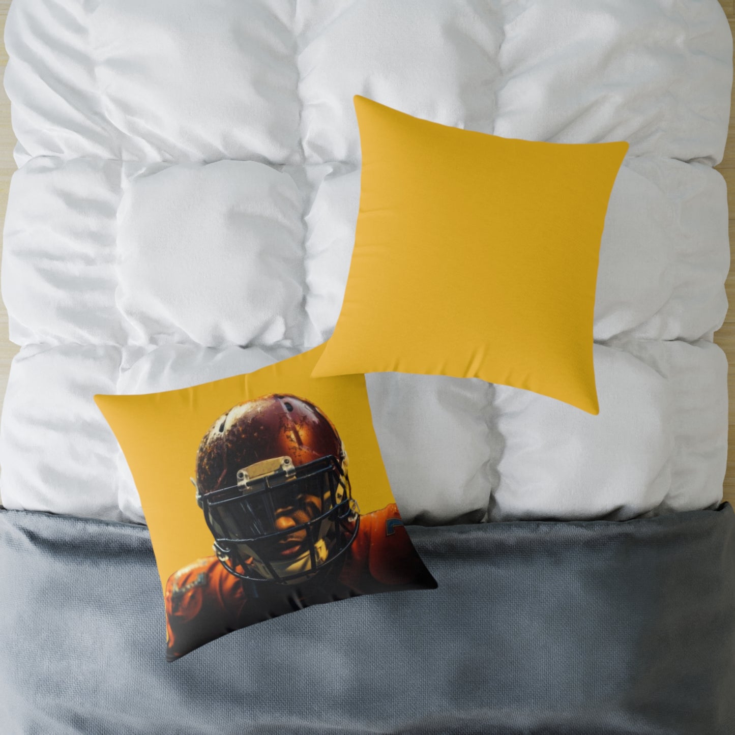 American Football Square Poly Canvas Pillow