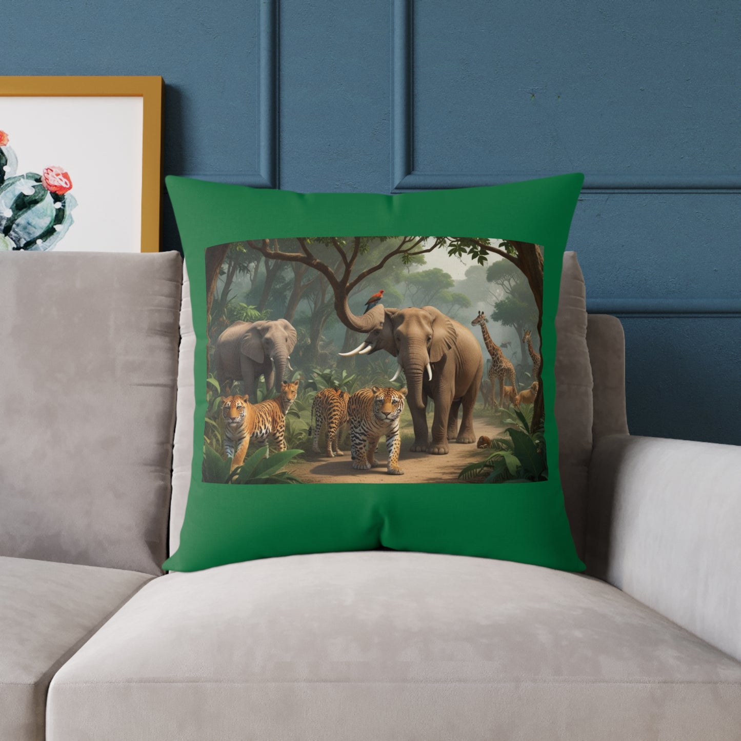 Safari Square Poly Canvas Pillow