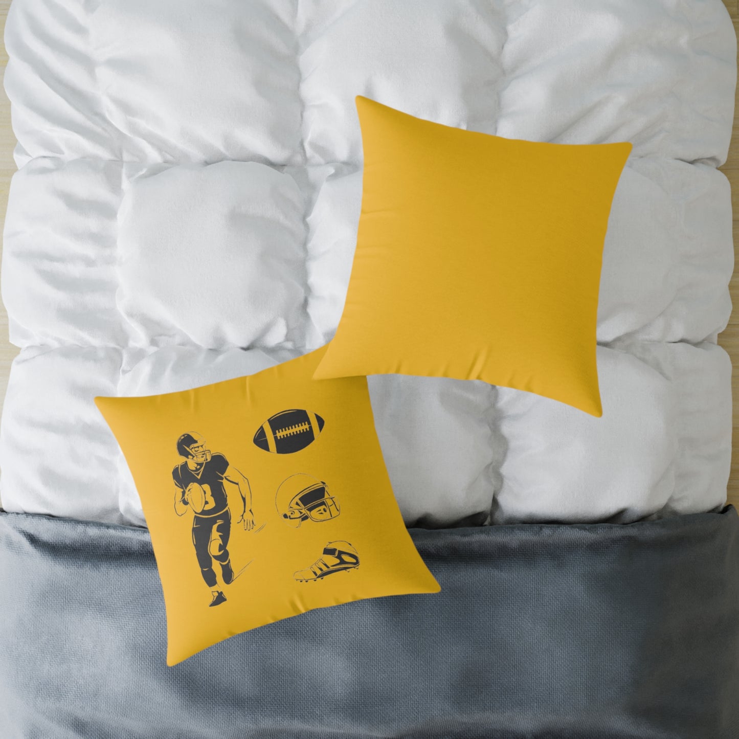American Football Square Poly Canvas Pillow