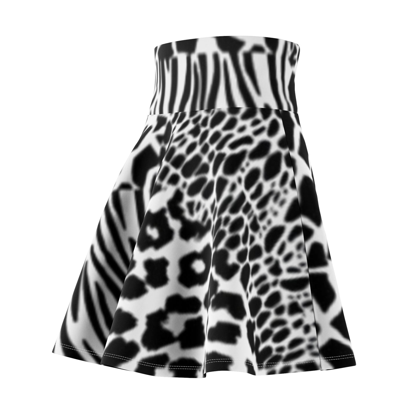 Zebra Print Women's Skater Skirt - Boho Chic Style for Spring & Summer