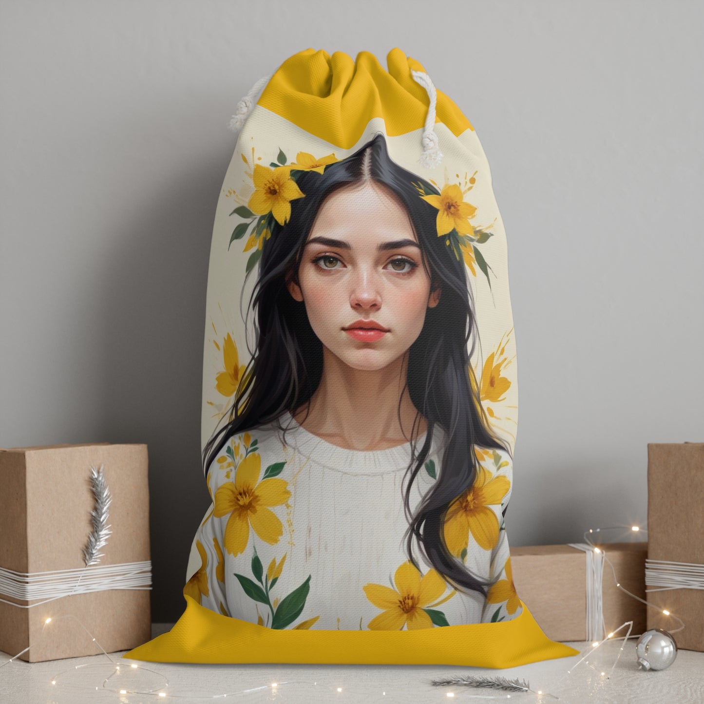 Yellow Flower Girl Style Sack