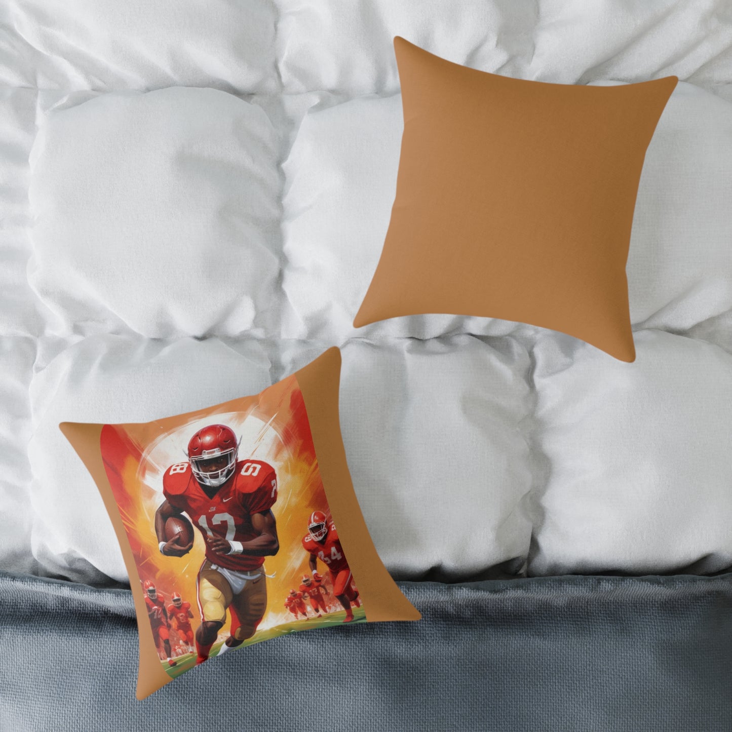 American Football Square Poly Canvas Pillow
