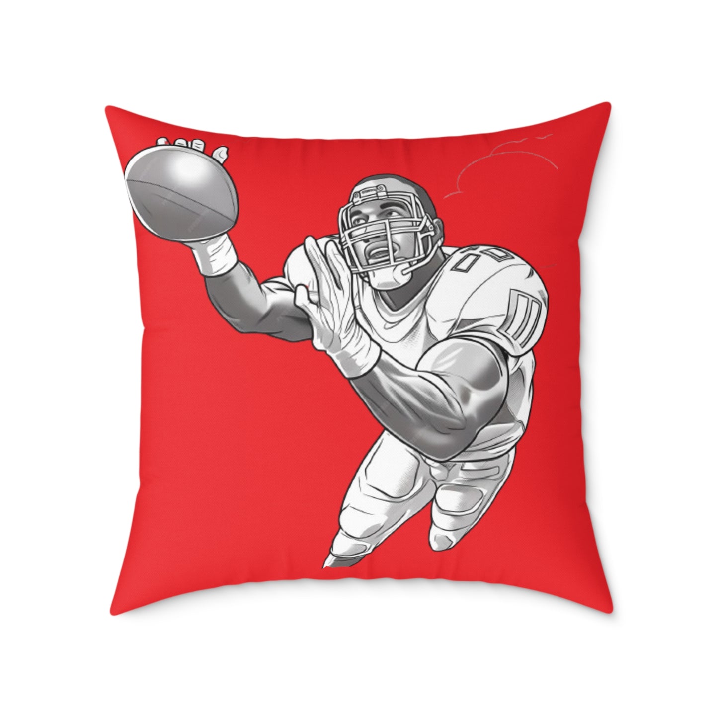 American Football Square Poly Canvas Pillow