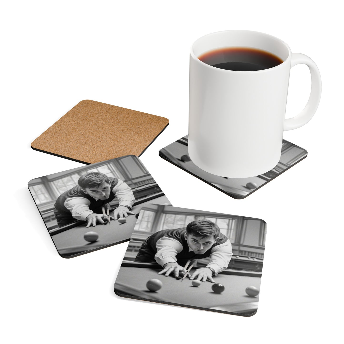 Pool.Corkwood Coaster Set