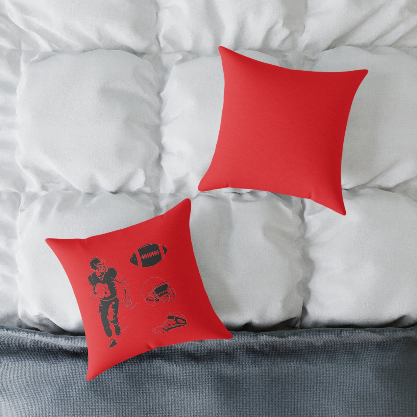American Football Square Poly Canvas Pillow