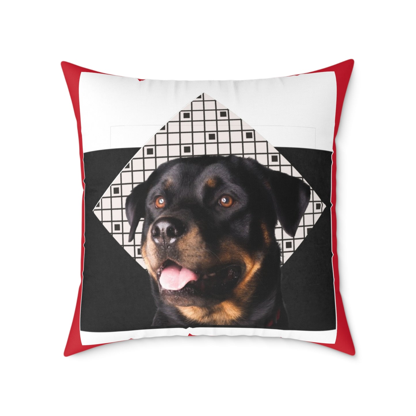 Rottweiller Square Poly Canvas Pillow