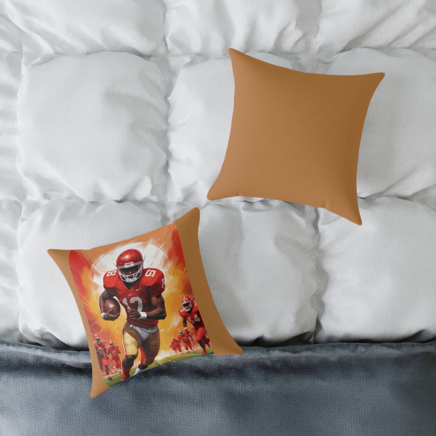 American Football Square Poly Canvas Pillow