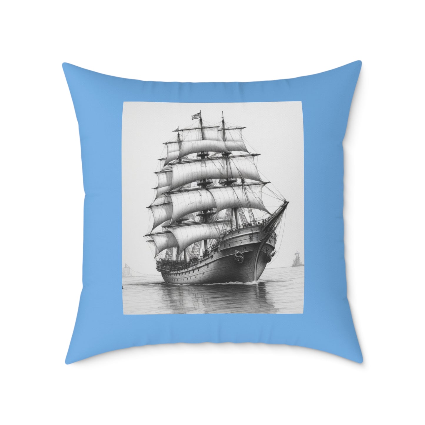 Ship Square Poly Canvas Pillow