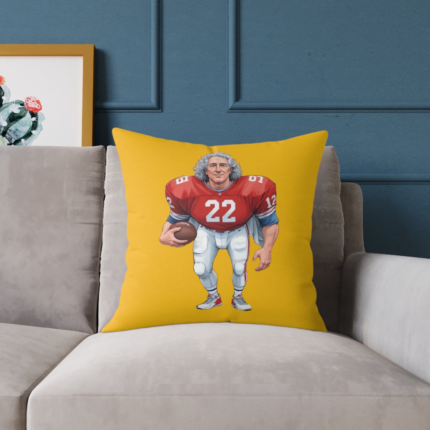 American Football Square Poly Canvas Pillow