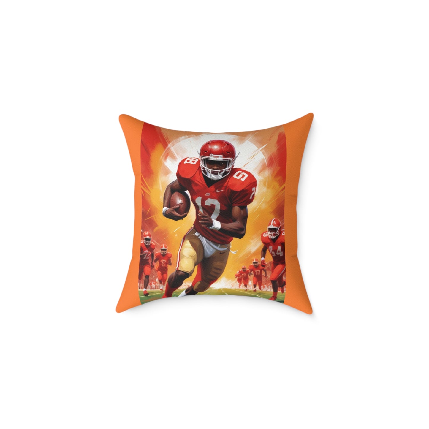 American Football Square Poly Canvas Pillow