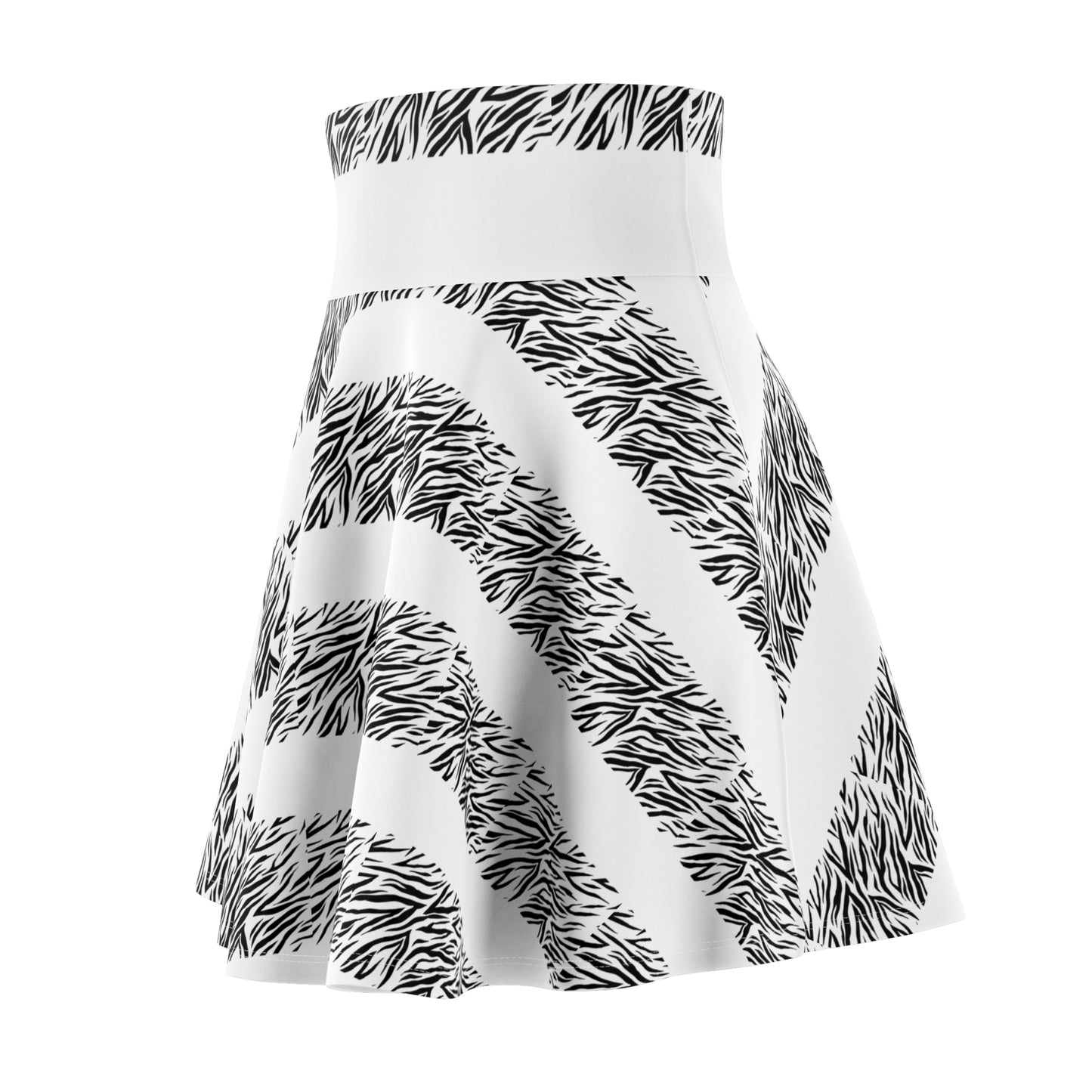 Zebra Print Women's Skater Skirt - Boho Chic Style for Spring & Summer
